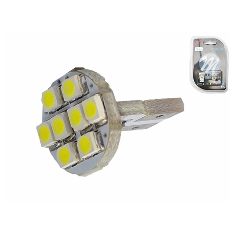 Λαμπά W5W 8xSMD 3528 12V Λευκή 2τεμ - M-Tech - LB078W/MT Λαμπά W5W 8xSMD 3528 12V Λευκή 2τεμ - M-Tech - LB078W/MT