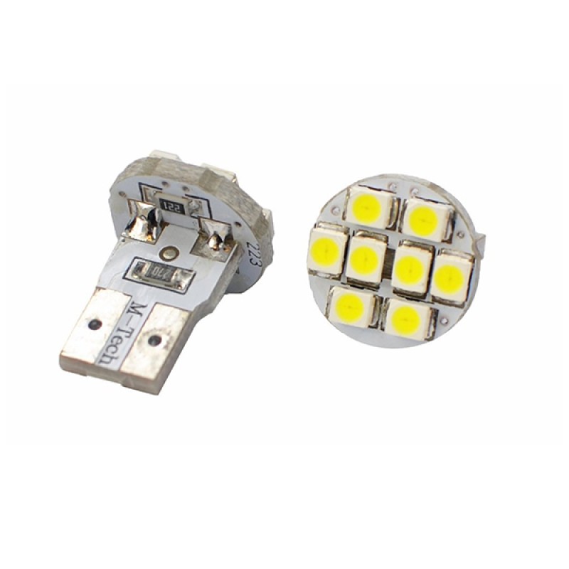 Λαμπά W5W 8xSMD 3528 12V Λευκή 2τεμ - M-Tech - LB078W/MT Λαμπά W5W 8xSMD 3528 12V Λευκή 2τεμ - M-Tech - LB078W/MT