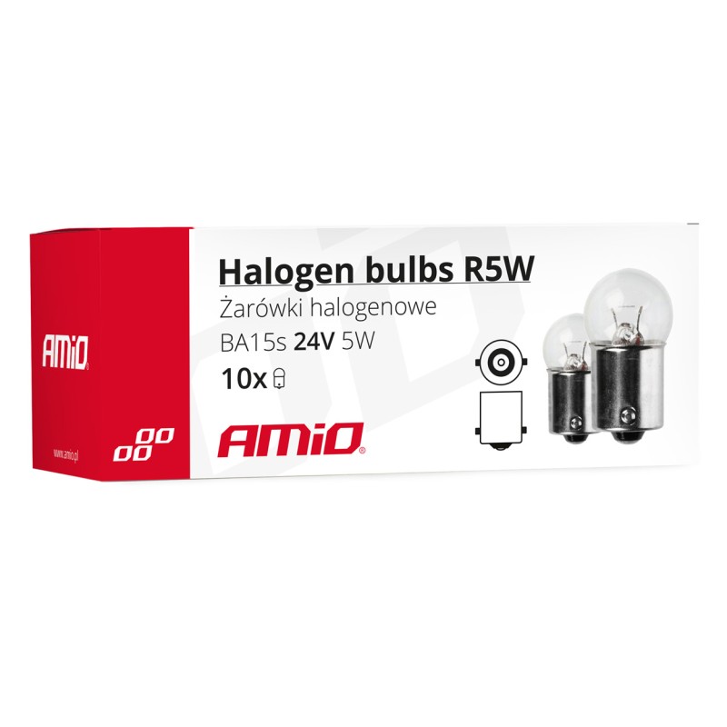 R5W 24V 5W BA15s (ΦΟΥΝΤΟΥΚΙ) ΑΛΟΓΟΝΟΥ ΚΟΥΤΙ 10ΤΕΜ. - Amio - 01003/AM