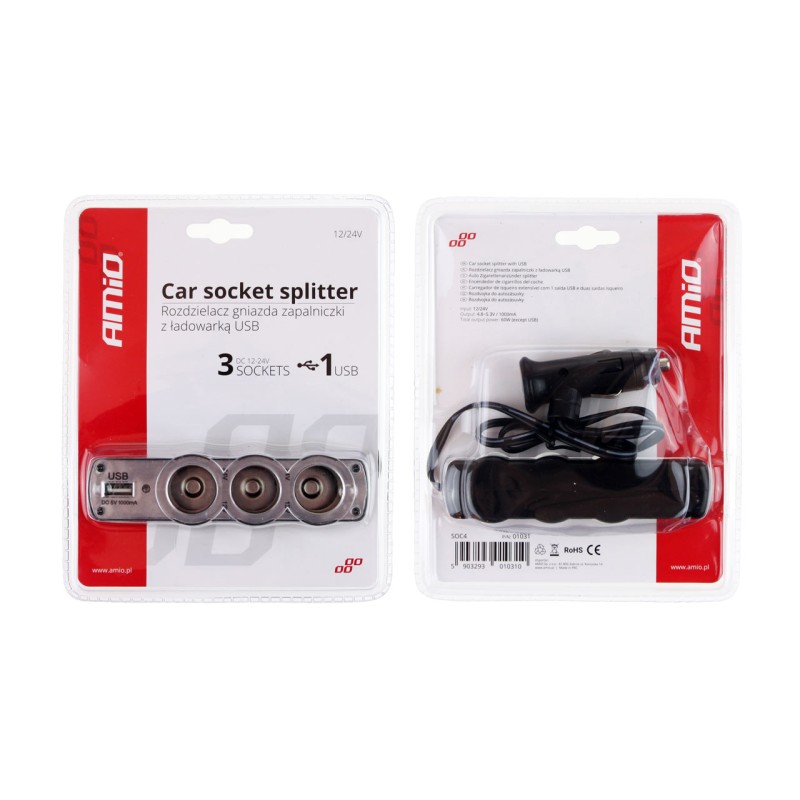 ΑΝΤΑΠΤΟΡΑΣ ΑΝΑΠΤΗΡΑ ΤΡΙΠΛΟΣ 12/24V ΜΕ USB 5V 500mA KAI ΚΑΛΩΔΙΟ 30cm - Amio - 01031/AM ΑΝΤΑΠΤΟΡΑΣ ΑΝΑΠΤΗΡΑ ΤΡΙΠΛΟΣ 12/24V ΜΕ USB 5V 500mA KAI ΚΑΛΩΔΙΟ 30cm - Amio - 01031/AM