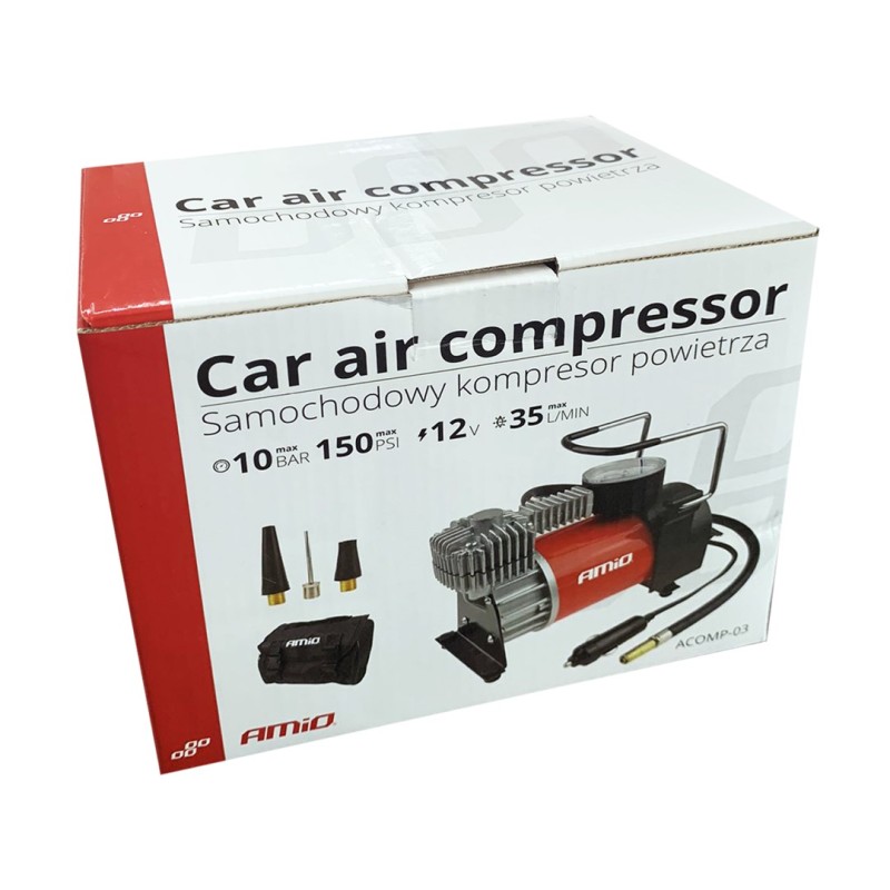 ΚΟΜΠΡΕΣΕΡ ΑΕΡΑ ΜΕΤΑΛΛΙΚΟ 12V 10BAR-150PSI-35L/min ΜΕ ΘΗΚΗ/ΜΑΝΟΜΕΤΡΟ/ΦΙΣ ΑΝΑΠΤΗΡΑ/3 ΑΝΤΑΠΤΟΡΕΣ/ΚΑΛΩΔΙΟ 300 cm AMiO - 1 ΤΕΜ. - Amio - 01135/AM ΚΟΜΠΡΕΣΕΡ ΑΕΡΑ ΜΕΤΑΛΛΙΚΟ 12V 10BAR-150PSI-35L/min ΜΕ ΘΗΚΗ/ΜΑΝΟΜΕΤΡΟ/ΦΙΣ ΑΝΑΠΤΗΡΑ/3 ΑΝΤΑΠΤΟΡΕΣ/ΚΑΛΩΔΙΟ 300 cm AMiO - 1 ΤΕΜ. - Amio - 01135/AM