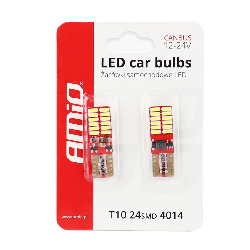 T10 W5W 12V W2,1x9,5d ΛΕΥΚΟ 5.600K 24SMDx4014 (ΚΑΡΦΩΤΟ - CAN-BUS) 2ΤΕΜ. - Amio - 01287/AM T10 W5W 12V W2,1x9,5d ΛΕΥΚΟ 5.600K 24SMDx4014 (ΚΑΡΦΩΤΟ - CAN-BUS) 2ΤΕΜ. - Amio - 01287/AM