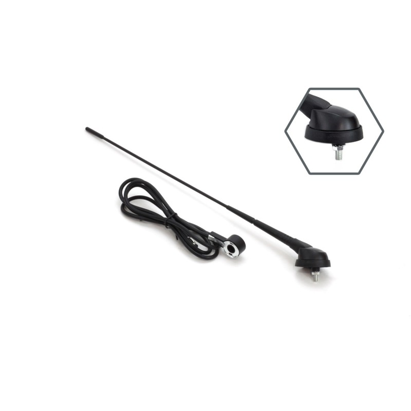 ΚΕΡΑΙΑ ΟΡΟΦΗΣ ΜΑΥΡΗ 40cm Φ5mm ΜΕ ΚΑΛΩΔΙΟ 2,3m  - Amio - 01297/AM
