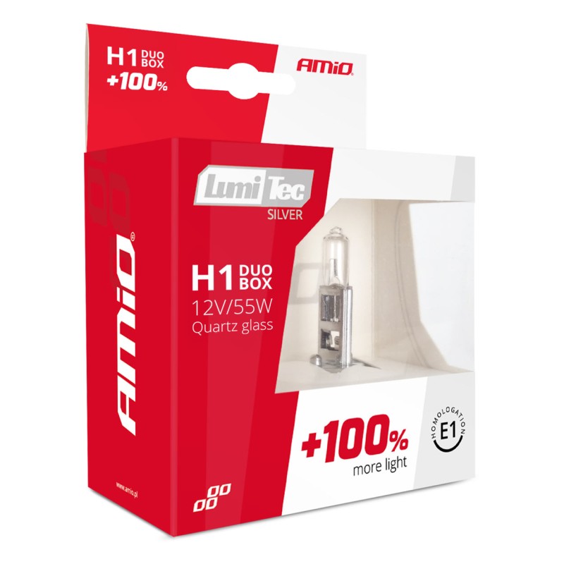 H1 12V 55W P14,5s LUMITEC SILVER ΑΛΟΓΟΝΟΥ +100% UP TO 25m ΑΜΙΟ- 2 ΤΕΜ. - Amio - 01401/AM H1 12V 55W P14,5s LUMITEC SILVER ΑΛΟΓΟΝΟΥ +100% UP TO 25m ΑΜΙΟ- 2 ΤΕΜ. - Amio - 01401/AM