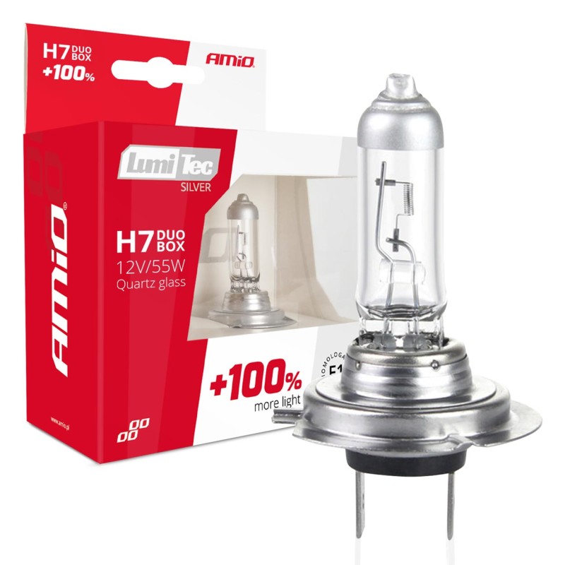 H7 12V 55W PX26d LUMITEC SILVER ΑΛΟΓΟΝΟΥ +100% UP TO 25m AMIO - 2 ΤΕΜ. - Amio - 01403/AM H7 12V 55W PX26d LUMITEC SILVER ΑΛΟΓΟΝΟΥ +100% UP TO 25m AMIO - 2 ΤΕΜ. - Amio - 01403/AM
