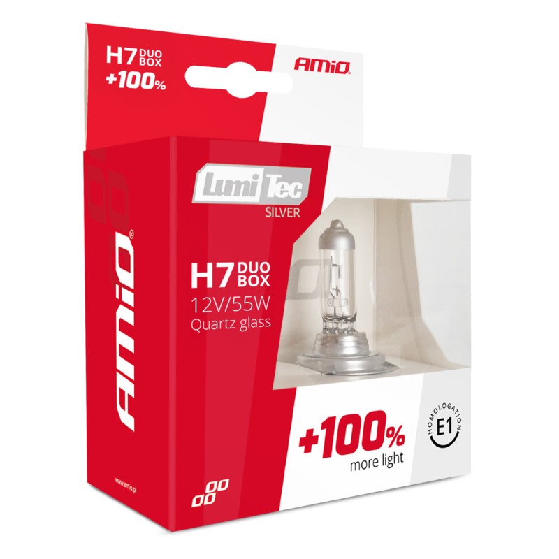 H7 12V 55W PX26d LUMITEC SILVER ΑΛΟΓΟΝΟΥ +100% UP TO 25m AMIO - 2 ΤΕΜ. - Amio - 01403/AM H7 12V 55W PX26d LUMITEC SILVER ΑΛΟΓΟΝΟΥ +100% UP TO 25m AMIO - 2 ΤΕΜ. - Amio - 01403/AM