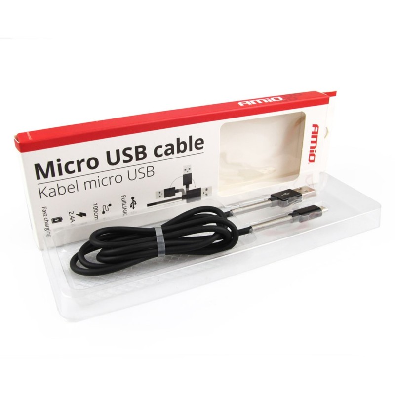 ΚΑΛΩΔΙΟ ΤΑΧΕΙΑΣ ΦΟΡΤΙΣΗΣ USB ΓΙΑ MICRO USB 2,4A 100cm AMiO - 1 ΤΕΜ. - Amio - 01431/AM ΚΑΛΩΔΙΟ ΤΑΧΕΙΑΣ ΦΟΡΤΙΣΗΣ USB ΓΙΑ MICRO USB 2,4A 100cm AMiO - 1 ΤΕΜ. - Amio - 01431/AM