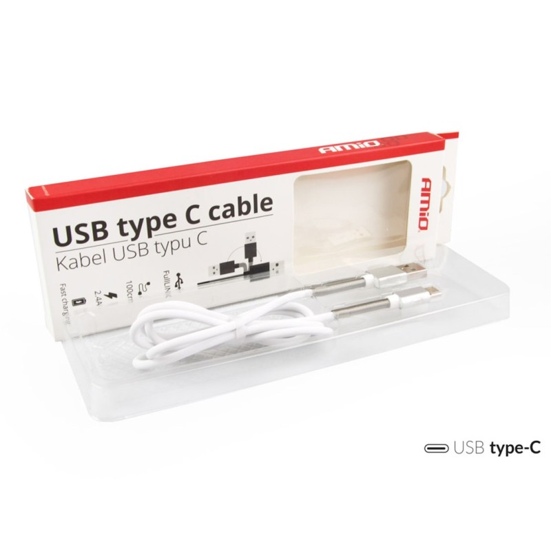 ΚΑΛΩΔΙΟ ΦΟΡΤΙΣΗΣ ΚΑΙ ΣΥΓΧΡΟΝΙΣΜΟΥ USB TYPE C 2,4A 100cm FULL LINK AMiO - 1 ΤΕΜ. - Amio - 01433/AM ΚΑΛΩΔΙΟ ΦΟΡΤΙΣΗΣ ΚΑΙ ΣΥΓΧΡΟΝΙΣΜΟΥ USB TYPE C 2,4A 100cm FULL LINK AMiO - 1 ΤΕΜ. - Amio - 01433/AM