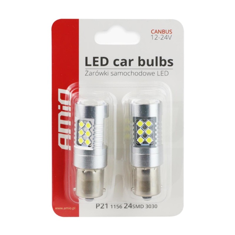 P21W 12/24V BA15s 24xSMD3030 CAN-BUS ΔΙΑΘΛΑΣΗΣ (ΜΟΝΟΠΟΛΙΚΟ) 2ΤΕΜ. - Amio - 01445/AM P21W 12/24V BA15s 24xSMD3030 CAN-BUS ΔΙΑΘΛΑΣΗΣ (ΜΟΝΟΠΟΛΙΚΟ) 2ΤΕΜ. - Amio - 01445/AM
