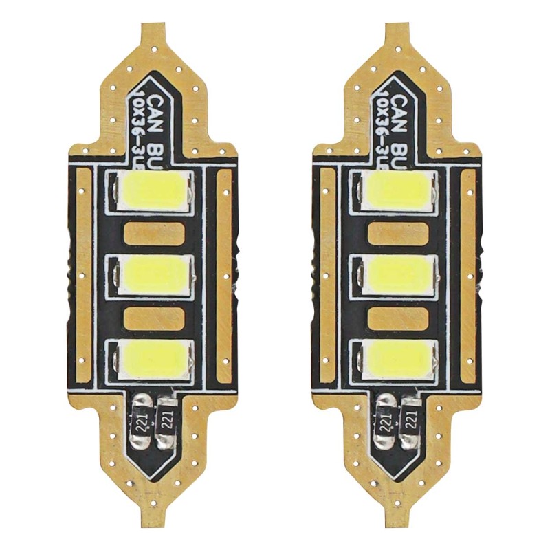ΛΑΜΠΑΚΙΑ ΠΛΑΦΟΝΙΕΡΑΣ 36mm 12V 5.600K 3xSMD 5730 LED AMIO - 2 ΤΕΜ. - Amio - 01449/AM ΛΑΜΠΑΚΙΑ ΠΛΑΦΟΝΙΕΡΑΣ 36mm 12V 5.600K 3xSMD 5730 LED AMIO - 2 ΤΕΜ. - Amio - 01449/AM