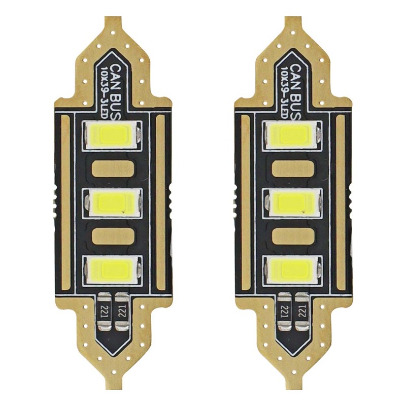 ΛΑΜΠΑΚΙΑ ΠΛΑΦΟΝΙΕΡΑΣ 39mm 12V 5.600K 3xSMD 5730 LED AMIO - 2 ΤΕΜ. - Amio - 01450/AM ΛΑΜΠΑΚΙΑ ΠΛΑΦΟΝΙΕΡΑΣ 39mm 12V 5.600K 3xSMD 5730 LED AMIO - 2 ΤΕΜ. - Amio - 01450/AM