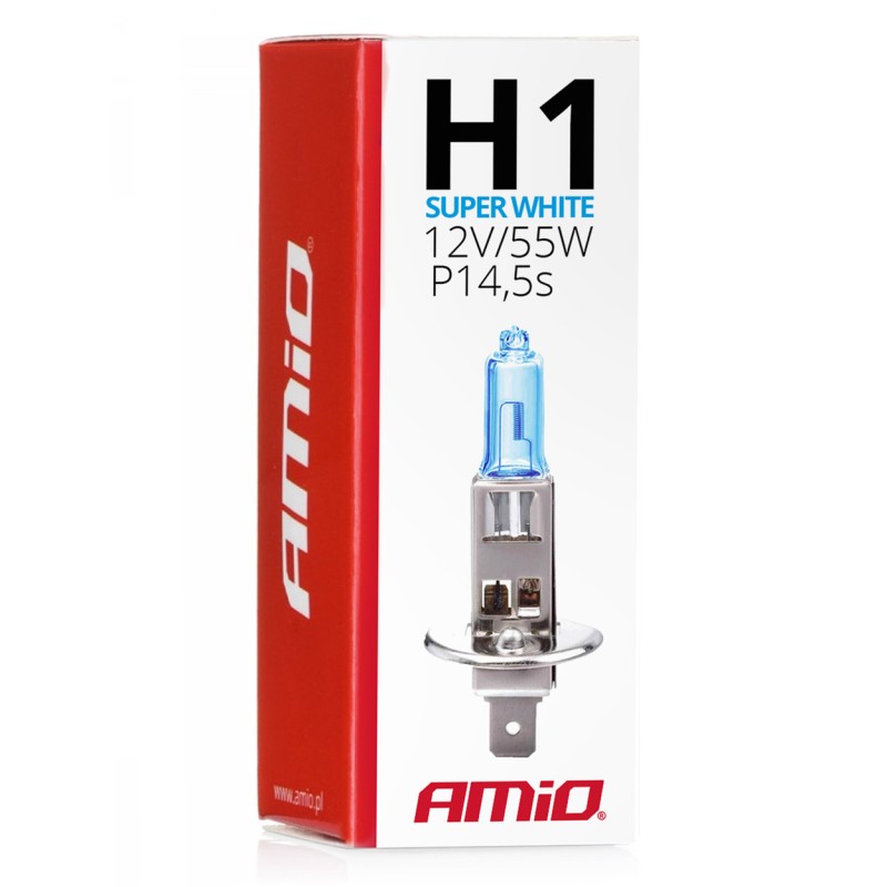 H1 12V 55W P14,5s SUPERWHITE AMIO - 1 ΤΕΜ. - Amio - 01489/AM H1 12V 55W P14,5s SUPERWHITE AMIO - 1 ΤΕΜ. - Amio - 01489/AM