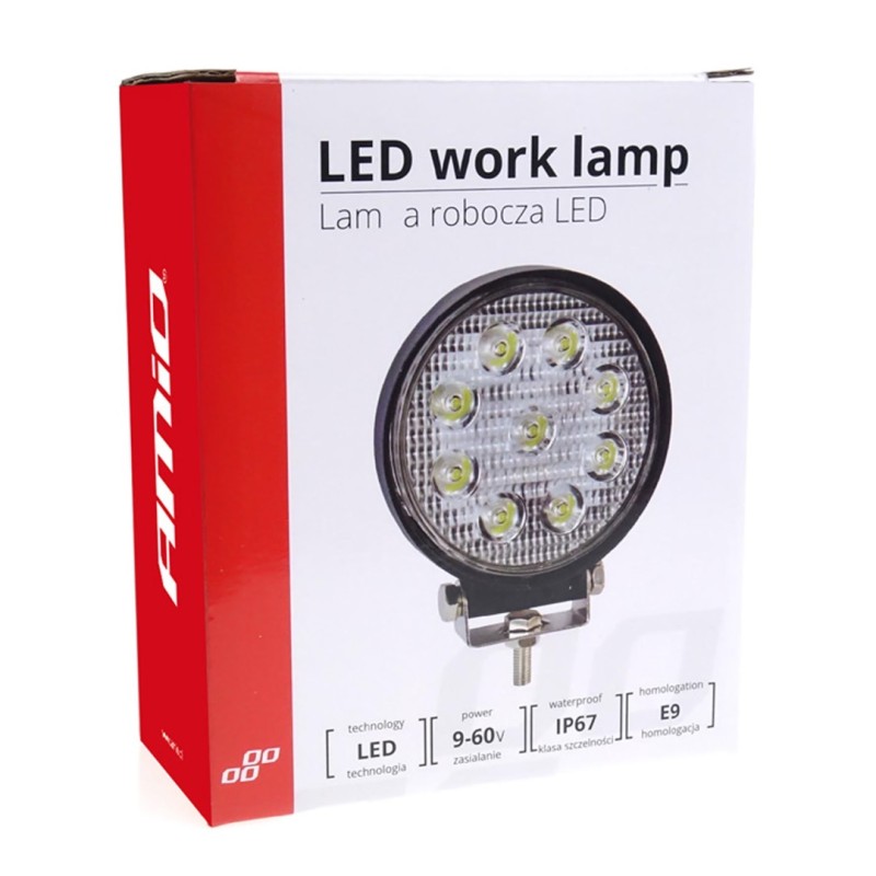 ΠΡΟΒΟΛΕΑΣ ΕΡΓΑΣΙΑΣ ΣΤΡΟΓΓΥΛΟΣ AWL04 FLAT 2200lm 9/60V - 27W - 6000K - 9 LED - 115x35mm AMiO - 1 ΤΕΜ. - Amio - 01615/AM