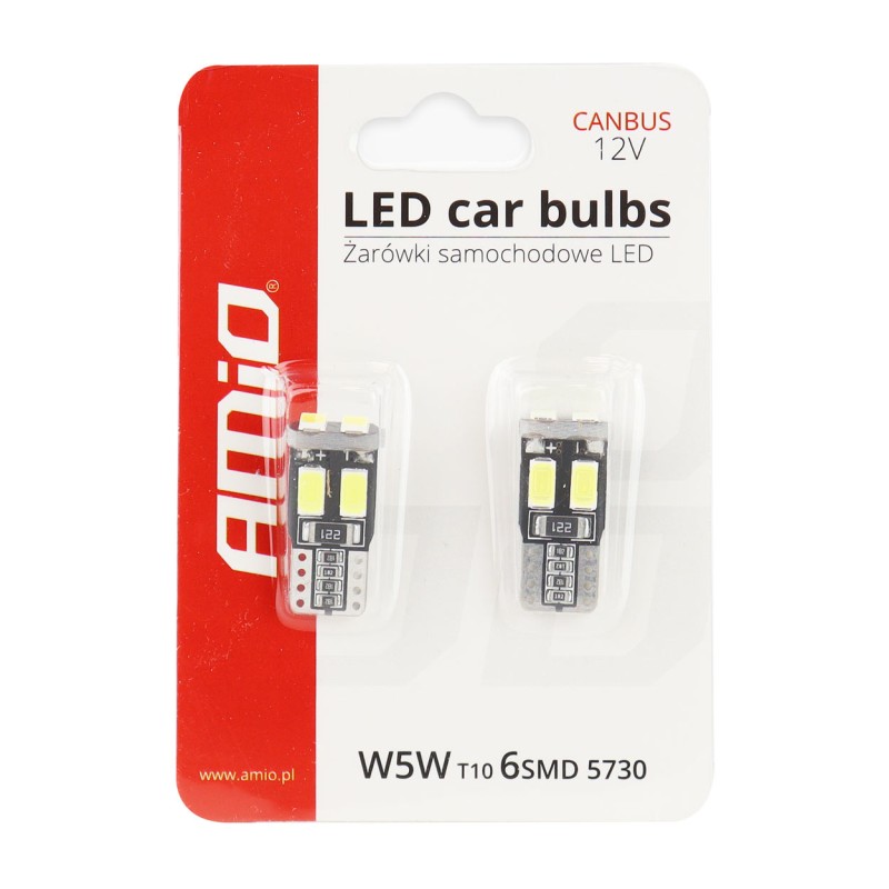 T10 W5W 12V W2,1x9,5d ΛΕΥΚΟ 5.600K 6SMDx5730 (ΚΑΡΦΩΤΟ - CAN-BUS) 2ΤΕΜ. - Amio - 01622/AM T10 W5W 12V W2,1x9,5d ΛΕΥΚΟ 5.600K 6SMDx5730 (ΚΑΡΦΩΤΟ - CAN-BUS) 2ΤΕΜ. - Amio - 01622/AM