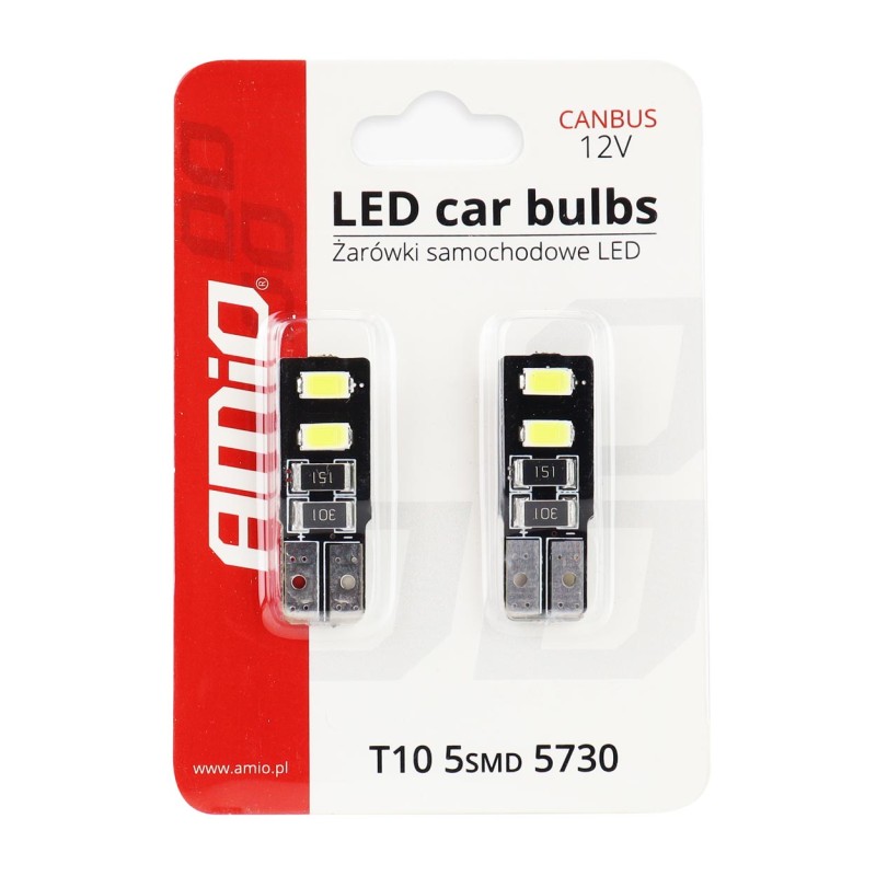 T10 W5W 12V W2,1x9,5d ΛΕΥΚΟ 5.600K 4SMDx5730 (ΚΑΡΦΩΤΟ - CAN-BUS) 2ΤΕΜ. - Amio - 01630/AM T10 W5W 12V W2,1x9,5d ΛΕΥΚΟ 5.600K 4SMDx5730 (ΚΑΡΦΩΤΟ - CAN-BUS) 2ΤΕΜ. - Amio - 01630/AM
