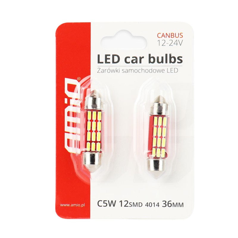 ΛΑΜΠΑΚΙΑ ΠΛΑΦΟΝΙΕΡΑΣ 36mm 12V 5.600K 12xSMD 4014 LED CAN-BUS AMIO - 2 ΤΕΜ. - Amio - 01632/AM ΛΑΜΠΑΚΙΑ ΠΛΑΦΟΝΙΕΡΑΣ 36mm 12V 5.600K 12xSMD 4014 LED CAN-BUS AMIO - 2 ΤΕΜ. - Amio - 01632/AM