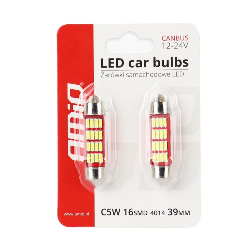 ΛΑΜΠΑΚΙΑ ΠΛΑΦΟΝΙΕΡΑΣ 39mm 12V 5.600K 16xSMD 4014 LED CAN-BUS AMIO - 2 ΤΕΜ. - Amio - 01633/AM ΛΑΜΠΑΚΙΑ ΠΛΑΦΟΝΙΕΡΑΣ 39mm 12V 5.600K 16xSMD 4014 LED CAN-BUS AMIO - 2 ΤΕΜ. - Amio - 01633/AM