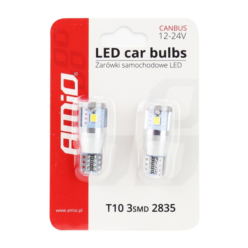 T10 W5W 12/24V W2,1x9,5d 5.600K ΛΕΥΚΟ 3SMDx2835 (ΚΑΡΦΩΤΟ - CAN-BUS) 2ΤΕΜ. - Amio - 01637/AM T10 W5W 12/24V W2,1x9,5d 5.600K ΛΕΥΚΟ 3SMDx2835 (ΚΑΡΦΩΤΟ - CAN-BUS) 2ΤΕΜ. - Amio - 01637/AM
