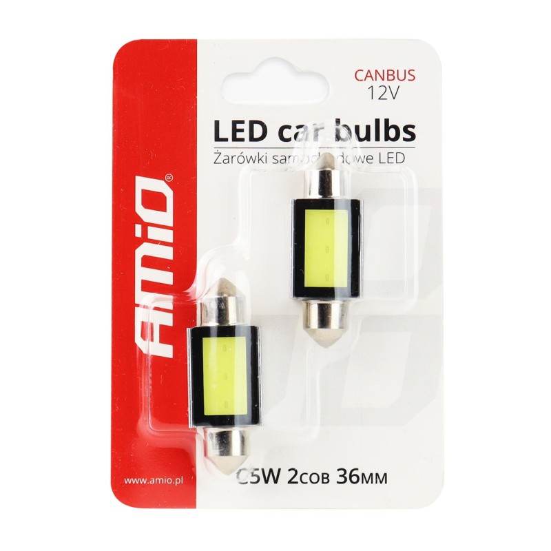 ΛΑΜΠΑΚΙΑ ΠΛΑΦΟΝΙΕΡΑΣ 36mm 12V 5.600K COB LED CAN-BUS AMIO - 2 ΤΕΜ. - Amio - 01639/AM ΛΑΜΠΑΚΙΑ ΠΛΑΦΟΝΙΕΡΑΣ 36mm 12V 5.600K COB LED CAN-BUS AMIO - 2 ΤΕΜ. - Amio - 01639/AM