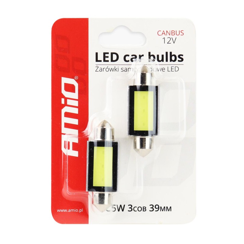 ΛΑΜΠΑΚΙΑ ΠΛΑΦΟΝΙΕΡΑΣ 39mm 12V 5.600K COB LED CAN-BUS AMIO - 2 ΤΕΜ. - Amio - 01640/AM ΛΑΜΠΑΚΙΑ ΠΛΑΦΟΝΙΕΡΑΣ 39mm 12V 5.600K COB LED CAN-BUS AMIO - 2 ΤΕΜ. - Amio - 01640/AM