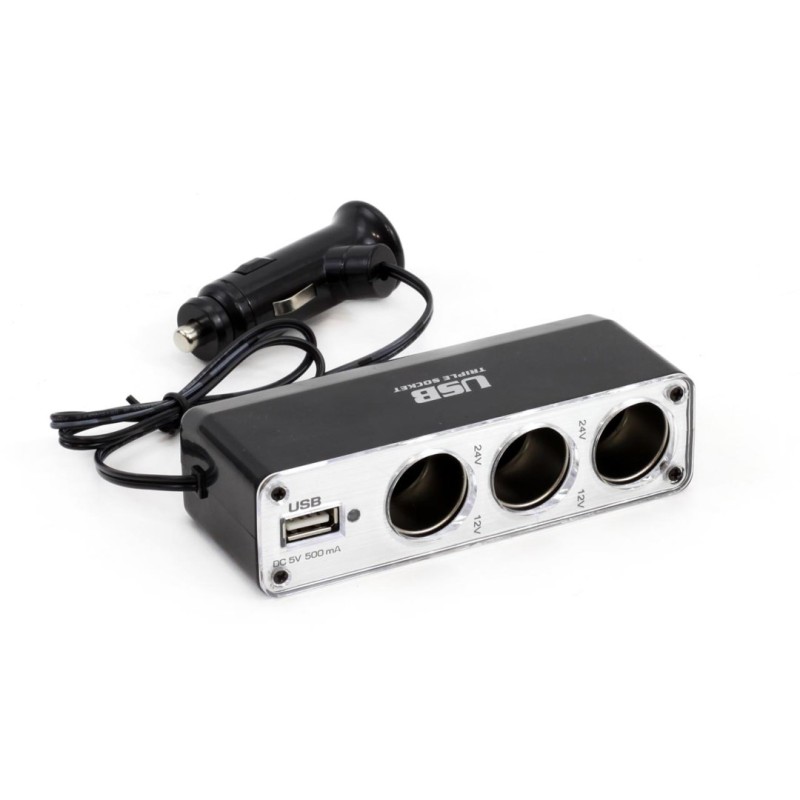 ΑΝΤΑΠΤΟΡΑΣ ΑΝΑΠΤΗΡΑ ΤΡΙΠΛΟΣ+ 1 USB 500mA ΜΕ ΚΑΛΩΔΙΟ 30cm 12/24V 2A MAX AMiO - 1 ΤΕΜ. - Amio - 01706/AM ΑΝΤΑΠΤΟΡΑΣ ΑΝΑΠΤΗΡΑ ΤΡΙΠΛΟΣ+ 1 USB 500mA ΜΕ ΚΑΛΩΔΙΟ 30cm 12/24V 2A MAX AMiO - 1 ΤΕΜ. - Amio - 01706/AM