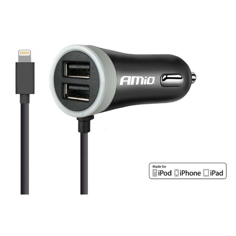ΦΟΡΤΙΣΤΗΣ ΑΝΑΠΤΗΡΑ 12V 2,4A ΜΕ 2 ΘΥΡΕΣ USB + 1 LIGHTNING USB ΜΕ ΚΑΛΩΔΙΟ AMiO – 1 ΤΕΜ. - Amio - 02057/AM ΦΟΡΤΙΣΤΗΣ ΑΝΑΠΤΗΡΑ 12V 2,4A ΜΕ 2 ΘΥΡΕΣ USB + 1 LIGHTNING USB ΜΕ ΚΑΛΩΔΙΟ AMiO – 1 ΤΕΜ. - Amio - 02057/AM