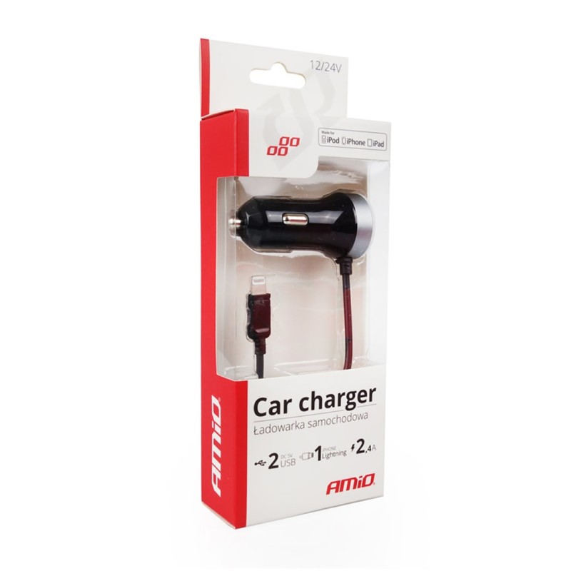 ΦΟΡΤΙΣΤΗΣ ΑΝΑΠΤΗΡΑ 12V 2,4A ΜΕ 2 ΘΥΡΕΣ USB + 1 LIGHTNING USB ΜΕ ΚΑΛΩΔΙΟ AMiO – 1 ΤΕΜ. - Amio - 02057/AM ΦΟΡΤΙΣΤΗΣ ΑΝΑΠΤΗΡΑ 12V 2,4A ΜΕ 2 ΘΥΡΕΣ USB + 1 LIGHTNING USB ΜΕ ΚΑΛΩΔΙΟ AMiO – 1 ΤΕΜ. - Amio - 02057/AM