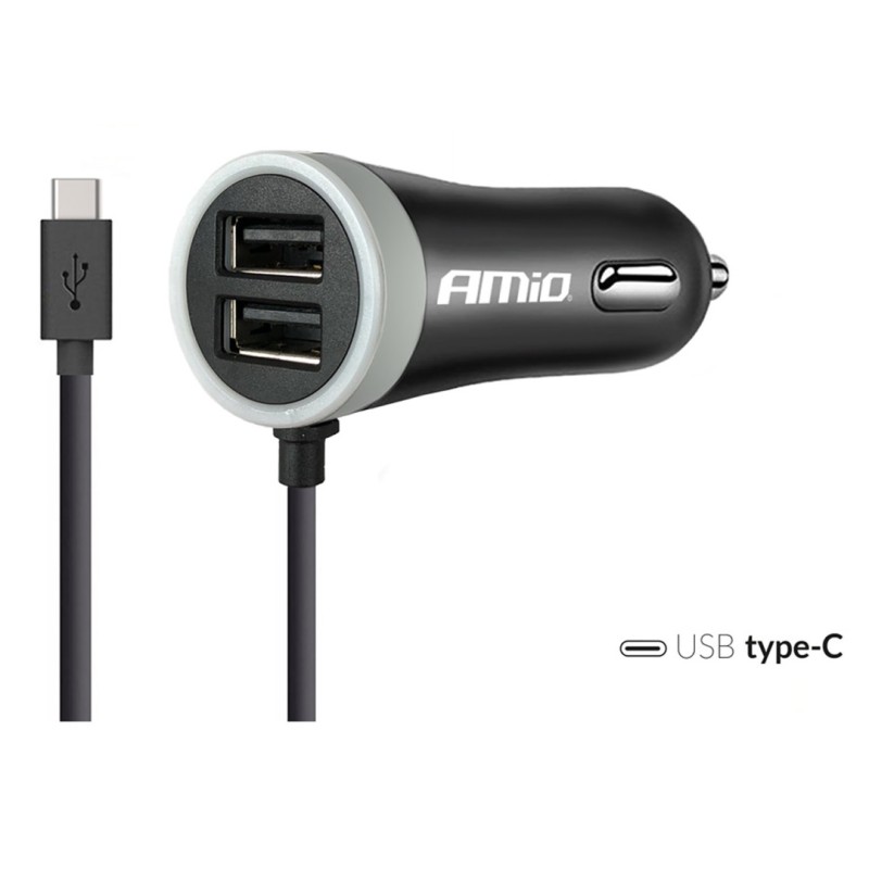 ΦΟΡΤΙΣΤΗΣ ΑΝΑΠΤΗΡΑ 12V 2,4A ΜΕ 2 ΘΥΡΕΣ USB ΚΑΙ 1 TYPE-C USB ΜΕ ΚΑΛΩΔΙΟ AMiO – 1 ΤΕΜ. - Amio - 02058/AM ΦΟΡΤΙΣΤΗΣ ΑΝΑΠΤΗΡΑ 12V 2,4A ΜΕ 2 ΘΥΡΕΣ USB ΚΑΙ 1 TYPE-C USB ΜΕ ΚΑΛΩΔΙΟ AMiO – 1 ΤΕΜ. - Amio - 02058/AM