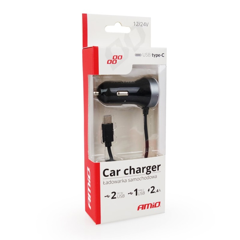 ΦΟΡΤΙΣΤΗΣ ΑΝΑΠΤΗΡΑ 12V 2,4A ΜΕ 2 ΘΥΡΕΣ USB ΚΑΙ 1 TYPE-C USB ΜΕ ΚΑΛΩΔΙΟ AMiO – 1 ΤΕΜ. - Amio - 02058/AM ΦΟΡΤΙΣΤΗΣ ΑΝΑΠΤΗΡΑ 12V 2,4A ΜΕ 2 ΘΥΡΕΣ USB ΚΑΙ 1 TYPE-C USB ΜΕ ΚΑΛΩΔΙΟ AMiO – 1 ΤΕΜ. - Amio - 02058/AM