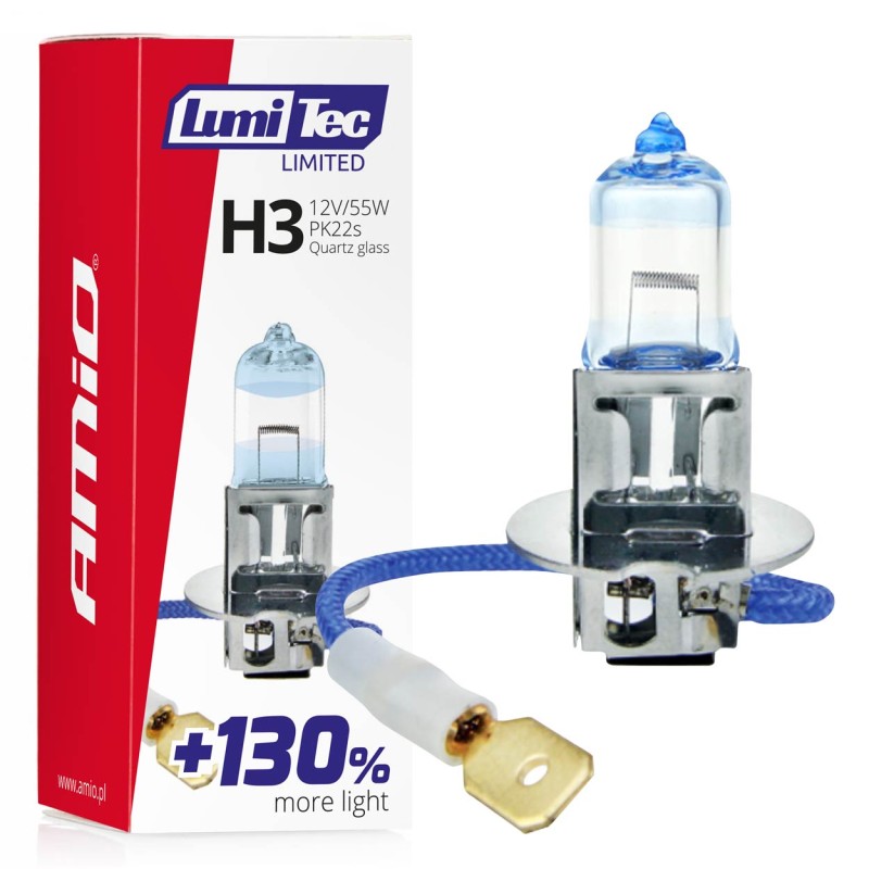 H3 12V 55W PK22s LUMITEC LIMITED +130%  UP TO 40m AMIO - 1 ΤΕΜ. - Amio - 02131/AM