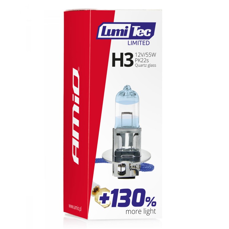 H3 12V 55W PK22s LUMITEC LIMITED +130%  UP TO 40m AMIO - 1 ΤΕΜ. - Amio - 02131/AM