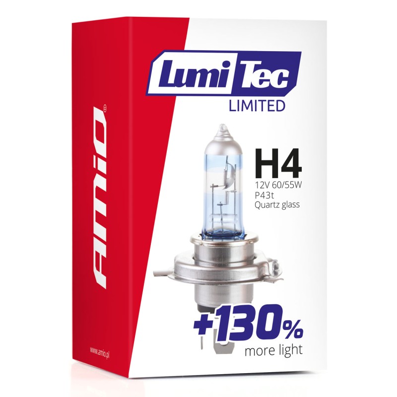 H4 12V 60/55W P43t LUMITEC LIMITED +130% UP TO 40m AMIO - 1 ΤΕΜ. - Amio - 02132/AM H4 12V 60/55W P43t LUMITEC LIMITED +130% UP TO 40m AMIO - 1 ΤΕΜ. - Amio - 02132/AM