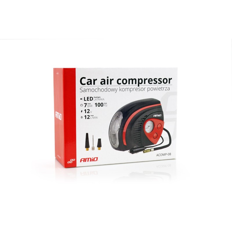 ΚΟΜΠΡΕΣΕΡ ΑΕΡΑ ΕΛΑΣΤΙΚΩΝ 12V 100psi 7bar ΜΕ ΦΙΣ ΑΝΑΠΤΗΡΑ & LED ΦΑΚΟ - Amio - 02182/AM ΚΟΜΠΡΕΣΕΡ ΑΕΡΑ ΕΛΑΣΤΙΚΩΝ 12V 100psi 7bar ΜΕ ΦΙΣ ΑΝΑΠΤΗΡΑ & LED ΦΑΚΟ - Amio - 02182/AM