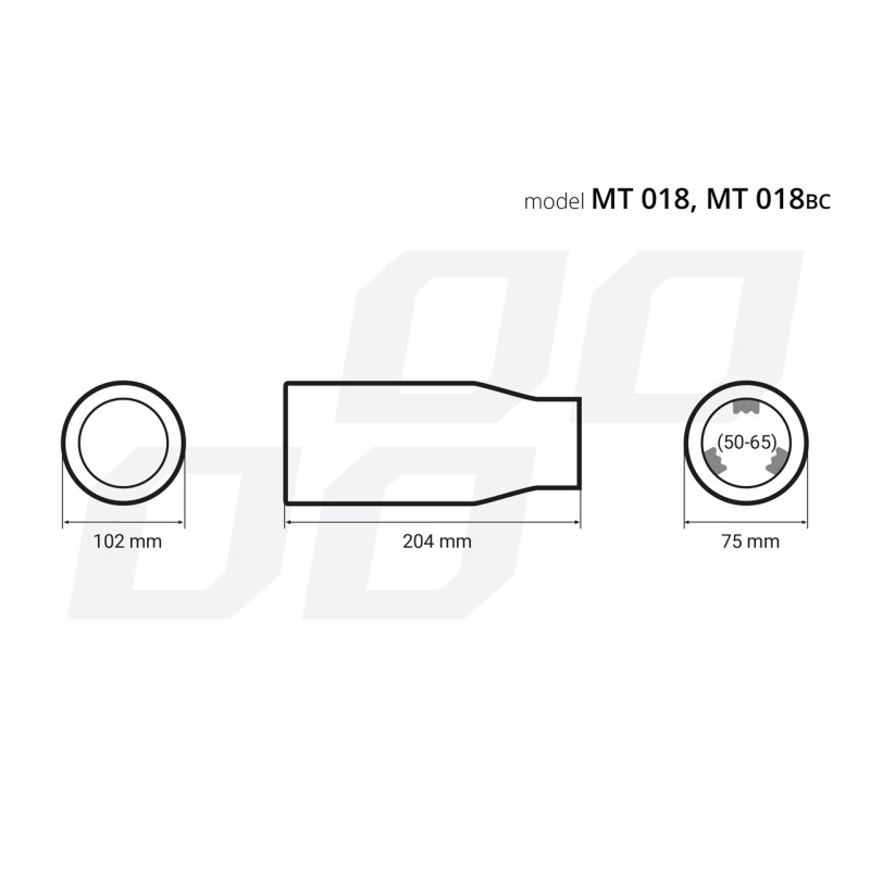 ΑΚΡΟ (ΜΠΟΥΚΑ) ΕΞΑΤΜΙΣΗΣ MT018BC 50>65mm (ΜΗΚΟΣ: 204mm) ΑΜΙΟ -1 ΤΕΜ. - Amio - 02196/AM