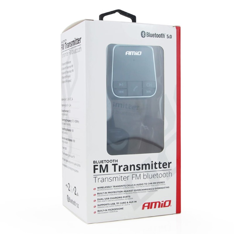 FM TRANSMITTER ΑΝΑΜΕΤΑΔΟΤΗΣ ΑΝΑΠΤΗΡΑ BT-01 12/24V ΜΕ ΦΟΡΤΙΣΤΗ USB 2,4A AMiO - 1 ΤΕΜ. - Amio - 02250/AM
