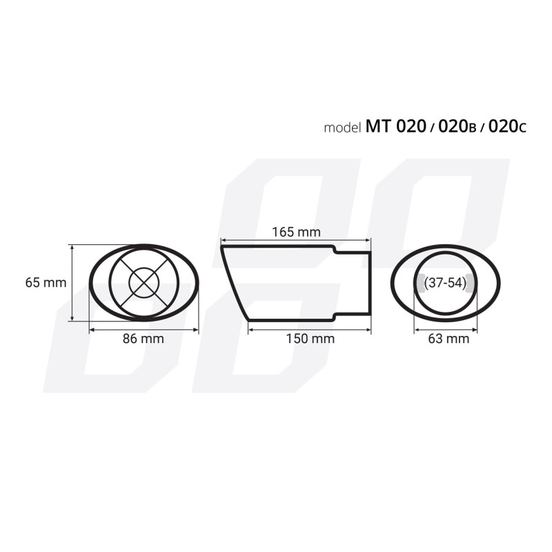 ΑΚΡΟ ΕΞΑΤΜΙΣΗΣ ΜΑΥΡΟ 165x86mm Φ37>54mm - Amio - 02351/AM ΑΚΡΟ ΕΞΑΤΜΙΣΗΣ ΜΑΥΡΟ 165x86mm Φ37>54mm - Amio - 02351/AM