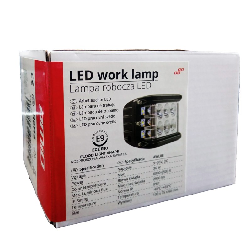 ΠΡΟΒΟΛΕΑΣ ΕΡΓΑΣΙΑΣ WORKING LAMP 12LED 3030 9-36V 2880lm 6000K 110x75mm AWL08 AMIO – 1 ΤΕΜ. - Amio - 02422/AM