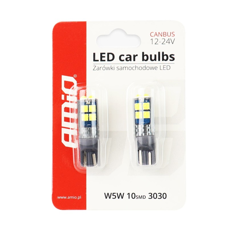 T10 W5W 12V W2,1x9,5d ΛΕΥΚΟ 10SMDx3030 (ΚΑΡΦΩΤΟ - CAN-BUS) 2ΤΕΜ. - Amio - 02447/AM T10 W5W 12V W2,1x9,5d ΛΕΥΚΟ 10SMDx3030 (ΚΑΡΦΩΤΟ - CAN-BUS) 2ΤΕΜ. - Amio - 02447/AM