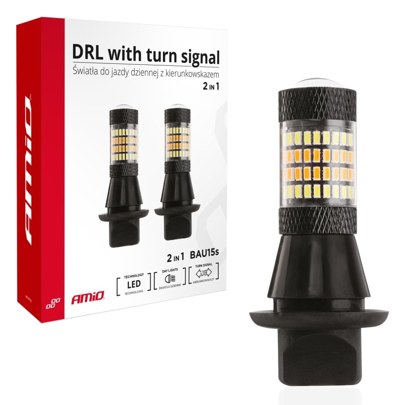 PY21W 12V BAU15s DRL 2 ΣΕ 1 ΛΕΥΚΟ/ΠΟΡΤΟΚΑΛΙ CAN-BUS 2x96 SMD 3014 2ΤΕΜ. - Amio - 02451/AM PY21W 12V BAU15s DRL 2 ΣΕ 1 ΛΕΥΚΟ/ΠΟΡΤΟΚΑΛΙ CAN-BUS 2x96 SMD 3014 2ΤΕΜ. - Amio - 02451/AM