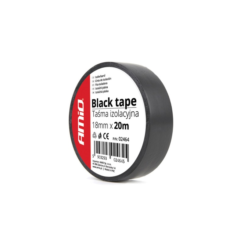 ΜΟΝΩΤΙΚΗ ΤΑΙΝΙΑ ΜΑΥΡΗ 19MM - 20M - Amio - 02464/AM ΜΟΝΩΤΙΚΗ ΤΑΙΝΙΑ ΜΑΥΡΗ 19MM - 20M - Amio - 02464/AM