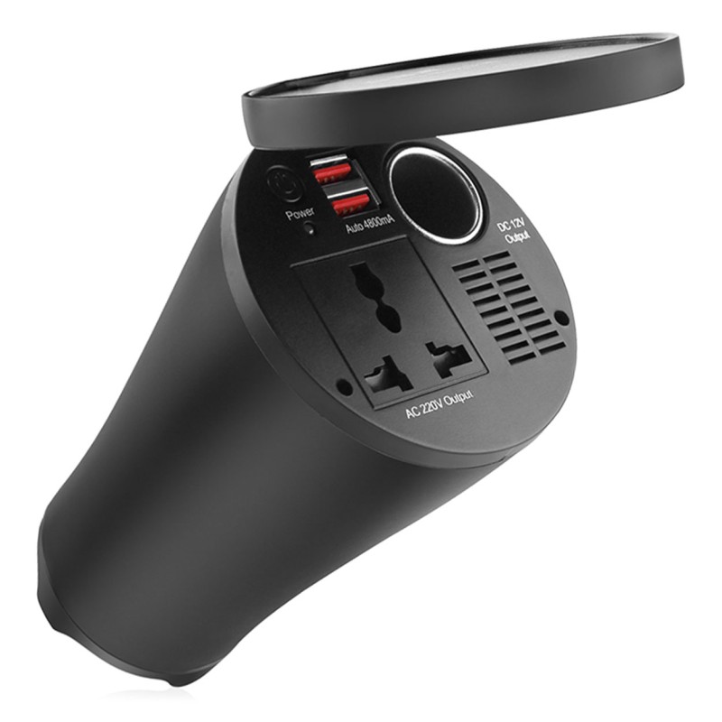 INVERTER ΠΟΤΗΡΟΘΗΚΗΣ 12>230V max150W-peak300W ΜΕ 2 USB 4800mA ΚΑΙ ΑΝΤΑΠΤΟΡΑ ΑΝΑΠΤΗΡΑ 12V - Amio - 02469/AM