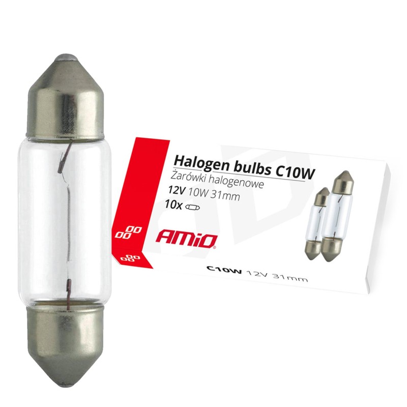 ΛΑΜΠΑΚΙΑ ΠΛΑΦΟΝΙΕΡΑΣ C10W 12V 10W 31mm ΑΛΟΓΟΝΟΥ ΚΟΥΤΙ ΑΜΙΟ- 10 ΤΕΜ. - Amio - 02555/AM ΛΑΜΠΑΚΙΑ ΠΛΑΦΟΝΙΕΡΑΣ C10W 12V 10W 31mm ΑΛΟΓΟΝΟΥ ΚΟΥΤΙ ΑΜΙΟ- 10 ΤΕΜ. - Amio - 02555/AM