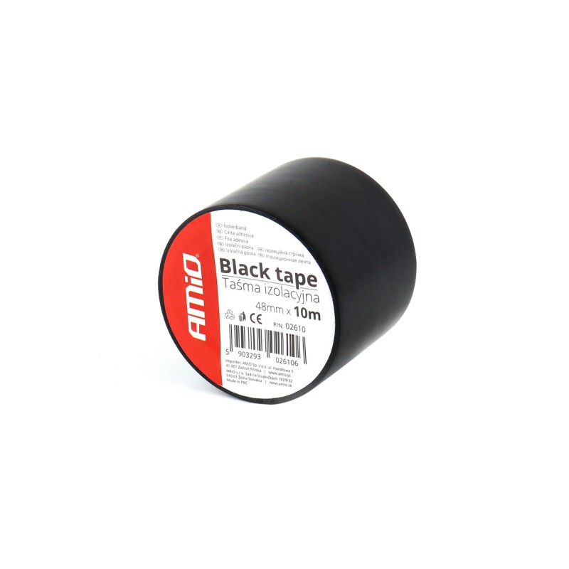 ΤΑΙΝΙΑ ΜΑΥΡΗ PVC 48mmX10m - Amio - 02610/AM ΤΑΙΝΙΑ ΜΑΥΡΗ PVC 48mmX10m - Amio - 02610/AM