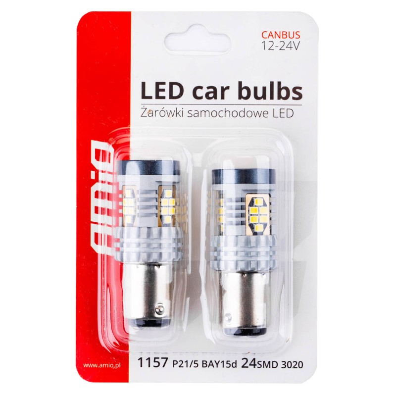 ΛΑΜΠΑΚΙΑ ΔΙΠΟΛΙΚΑ LED ΛΕΥΚΑ CAN-BUS P21/5w BAY15D 12/24V 24xSMD 3020 ΑMiO - 2 TEM. - Amio - 02798/AM ΛΑΜΠΑΚΙΑ ΔΙΠΟΛΙΚΑ LED ΛΕΥΚΑ CAN-BUS P21/5w BAY15D 12/24V 24xSMD 3020 ΑMiO - 2 TEM. - Amio - 02798/AM