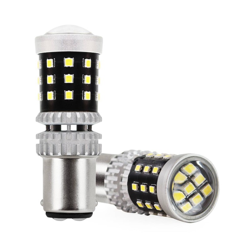 ΛΑΜΠΑΚΙΑ ΔΙΠΟΛΙΚΑ LED ΛΕΥΚΑ CAN-BUS P21/5w BAY15D 12/24V 39xSMD 2016 ΑMiO - 2 TEM. - Amio - 02800/AM