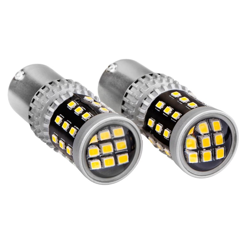 ΛΑΜΠΑΚΙΑ ΔΙΠΟΛΙΚΑ LED ΛΕΥΚΑ CAN-BUS P21/5w BAY15D 12/24V 39xSMD 2016 ΑMiO - 2 TEM. - Amio - 02800/AM