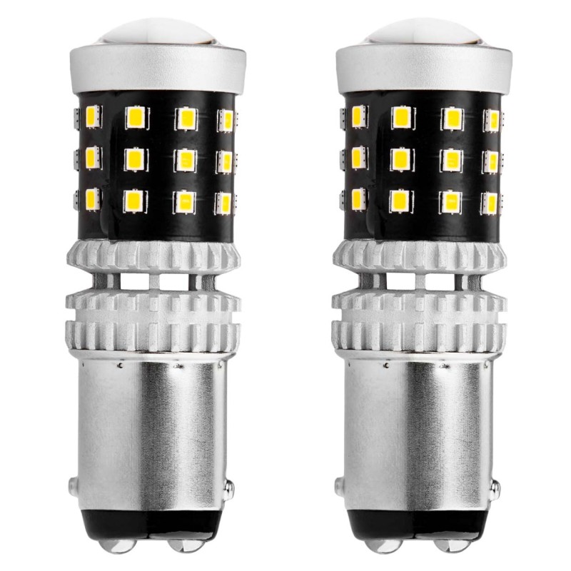 ΛΑΜΠΑΚΙΑ ΔΙΠΟΛΙΚΑ LED ΛΕΥΚΑ CAN-BUS P21/5w BAY15D 12/24V 39xSMD 2016 ΑMiO - 2 TEM. - Amio - 02800/AM