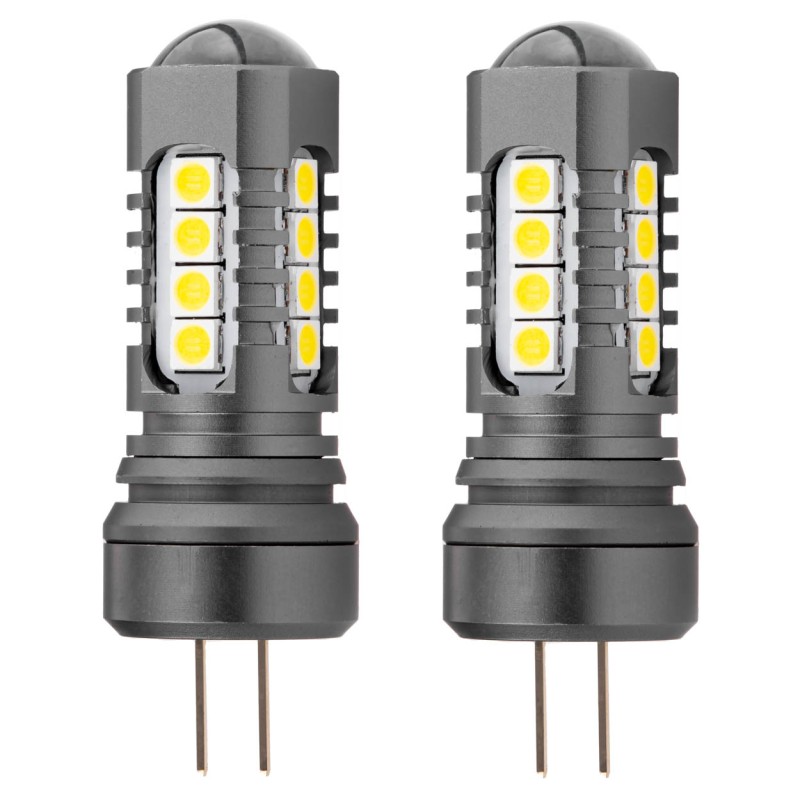 ΛΑΜΠΑΚΙΑ HP24W 12/24V 18xSMD 3030 LED ΛΕΥΚΑ CAN-BUS ΑMiO - 2 TEM. - Amio - 02803/AM