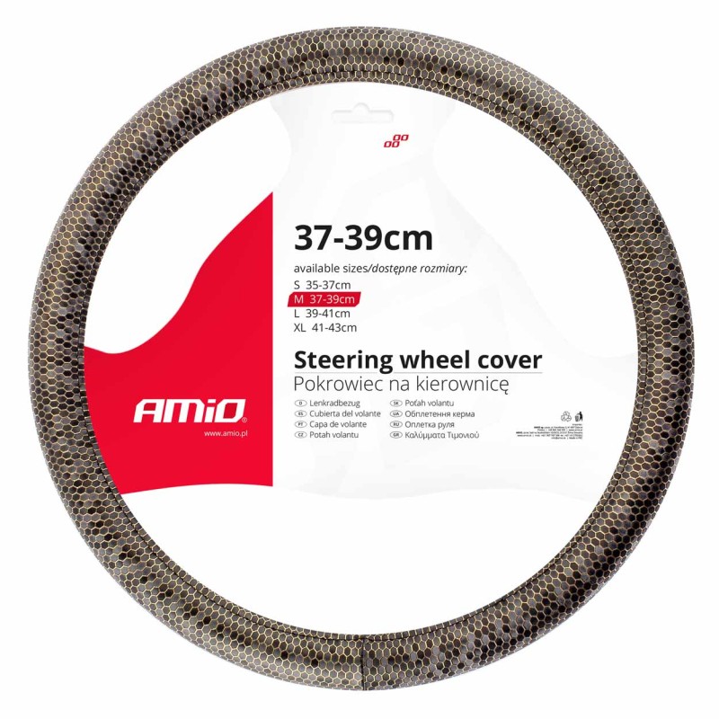 ΚΑΛΥΜΜΑ ΤΙΜΟΝΙΟΥ SWC-37 M 37-39cm ΧΡΥΣΑ ΕΞΑΓΩΝΑ ΣΕ ΚΑΦΕ ΑΠΟΧΡΩΣΕΙΣ ΑΜΙΟ - 1 ΤΕΜ. - Amio - 02810/AM