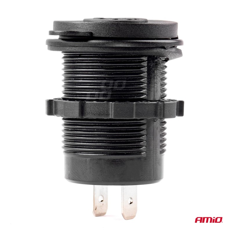 ΠΡΙΖΑ ΦΟΡΤΙΣΗΣ ΜΕ 2 ΘΥΡΕΣ USB 12/24V 3.0A Φ37mmX51mm QUICK CHARGE 12/24V MOD-05 - Amio - 02855/AM